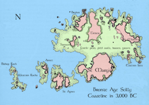 Bronze Age Scilly Coastline in 3,000 BC