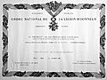 Certificate - ORDRE NATIONAL DE LA LEGION D'HONNEUR