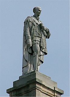 Charles Grey - 2nd Earl Grey - atop the Grey Momument - Newcastle upon Tyne - England - 140804