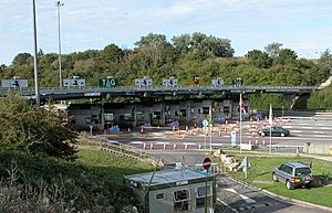 Cropped image of Toll booths on the M48 - geograph.org.uk - 237810