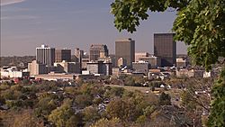 City of Dayton skyline from Woodland Cemetery and Arboretum