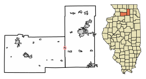 Location of Lee in DeKalb & Lee Counties, Illinois.
