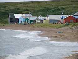 Houses along the Chukchi Sea in Deering