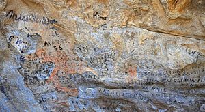 Emigrant inscriptions at Camp Rock, City of Rocks NR