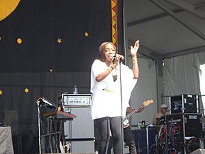 Estelle performing at the New Orleans Jazz and Heritage Festival