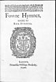Fowre Hymnes by Edmund Spenser 1596