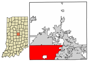 Map of Hamilton County showing Home Place within the city limits of Carmel