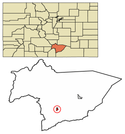 Location of La Veta in Huerfano County, Colorado.