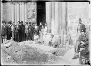 LedgerStone PhilipD'Aubigny Died1236 ChurchOfHolySepulchre Jerusalem BeforeLowering 1925Photo