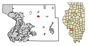 Location of Hamel in Madison County, Illinois.