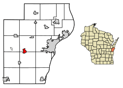 Location of Valders in Manitowoc County, Wisconsin.