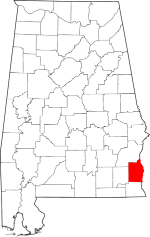 Map of Alabama highlighting Henry County