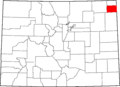 Map of Colorado highlighting Phillips County
