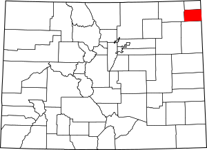 Map of Colorado highlighting Phillips County