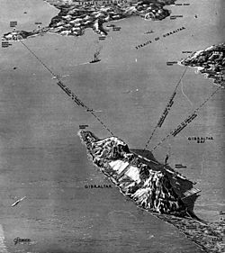 Map of Gibraltar in World War II