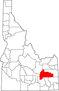 Map of Idaho highlighting Bingham County