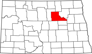 Map of North Dakota highlighting Benson County