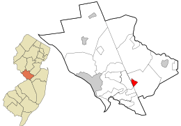 Location in Mercer County and the state of New Jersey.
