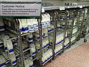 Milk rationing in UK 2020 due to COVID-19