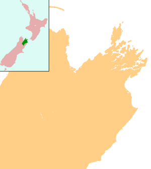 Map showing the location of Ward Beach