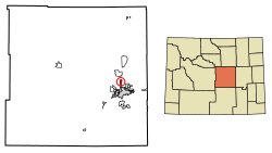 Location of Bar Nunn in Natrona County, Wyoming.