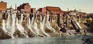 Niagara Falls, mill district on American shore, ca. 1900