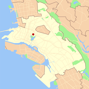 Location of Adams Point in Oakland