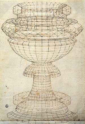 Paolo uccello, studio di vaso in prospettiva 02