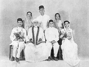 Parsi wedding portrait with Dastur MN Dhalla