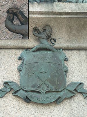 Peel coat of arms, taken from Robert Peel statue in Bury.