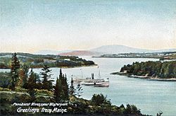 Penobscot River near Winterport, postcard, 1906