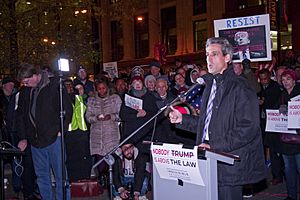 Protest Trump and Protect the Mueller Investigation Rally and March Downtown Chicago Illinois 11-8-18 5058 Illinois State Senator Daniel Biss (45793370721)