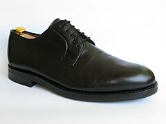Shoe-Blucher-Black with rubber sole