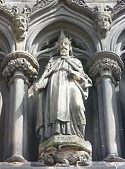 Statue of David I on the West Door of St. Giles High Kirk, Edinburgh