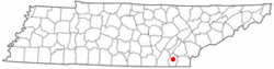 Location of East Cleveland, Tennessee