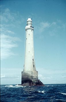 The Bishop Rock lighthouse in 1966 (geograph 3268551)