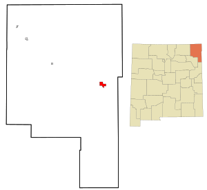 Location of Clayton within Union County and New Mexico