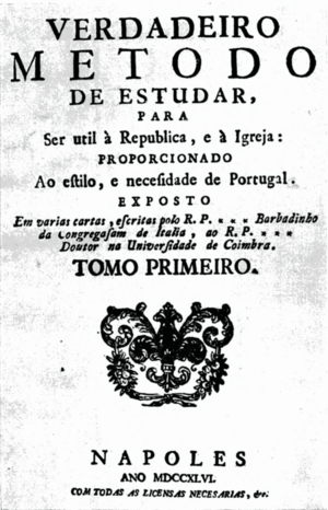 Verdadeiro Método de Estudar (Nápoles, 1746)