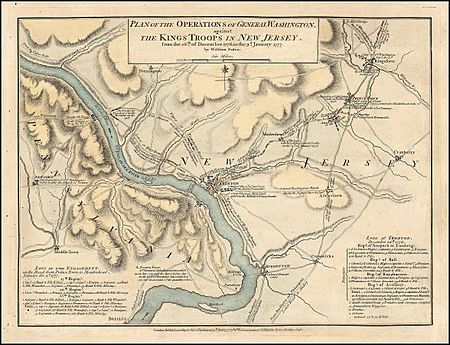 Washington's crossing Delaware River map