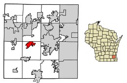 Location of Wales in Waukesha County, Wisconsin.