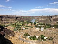 2013-07-07 17 37 07 View east up the Snake River Gorge from just northwest of Shoshone Falls in Idaho