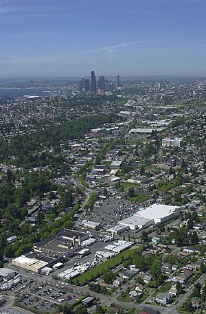 Aerial of Rainier Avenue in Seattle, 2001