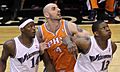 Al Thornton, Marcin Gortat and Kevin Seraphin
