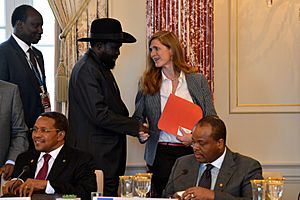 Ambassador Power Speaks With South Sudanese President Kiir (14843776764)