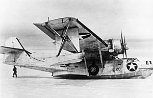 Bernt Balchen's PBY on ice, Greenland 1943 cph.3c35243