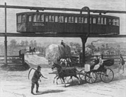 1894 painting of the Boynton Bicycle Electric Railroad which served Hagerman
