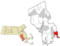 Bristol County Massachusetts incorporated and unincorporated areas Fairhaven highlighted