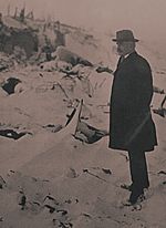 Canada's Prime Minister Robert Borden surveys the ruins of the Explosion (24793586598)