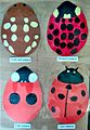 Card cutout ladybirds for children's nature trail