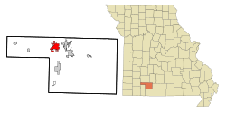Location of Nixa, Missouri